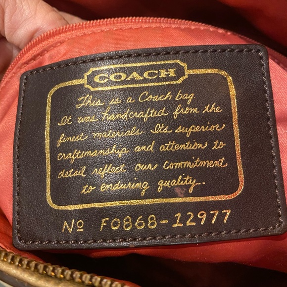 Coach Metalic Gold and khaki Jacquard logo - Picture 4 of 4